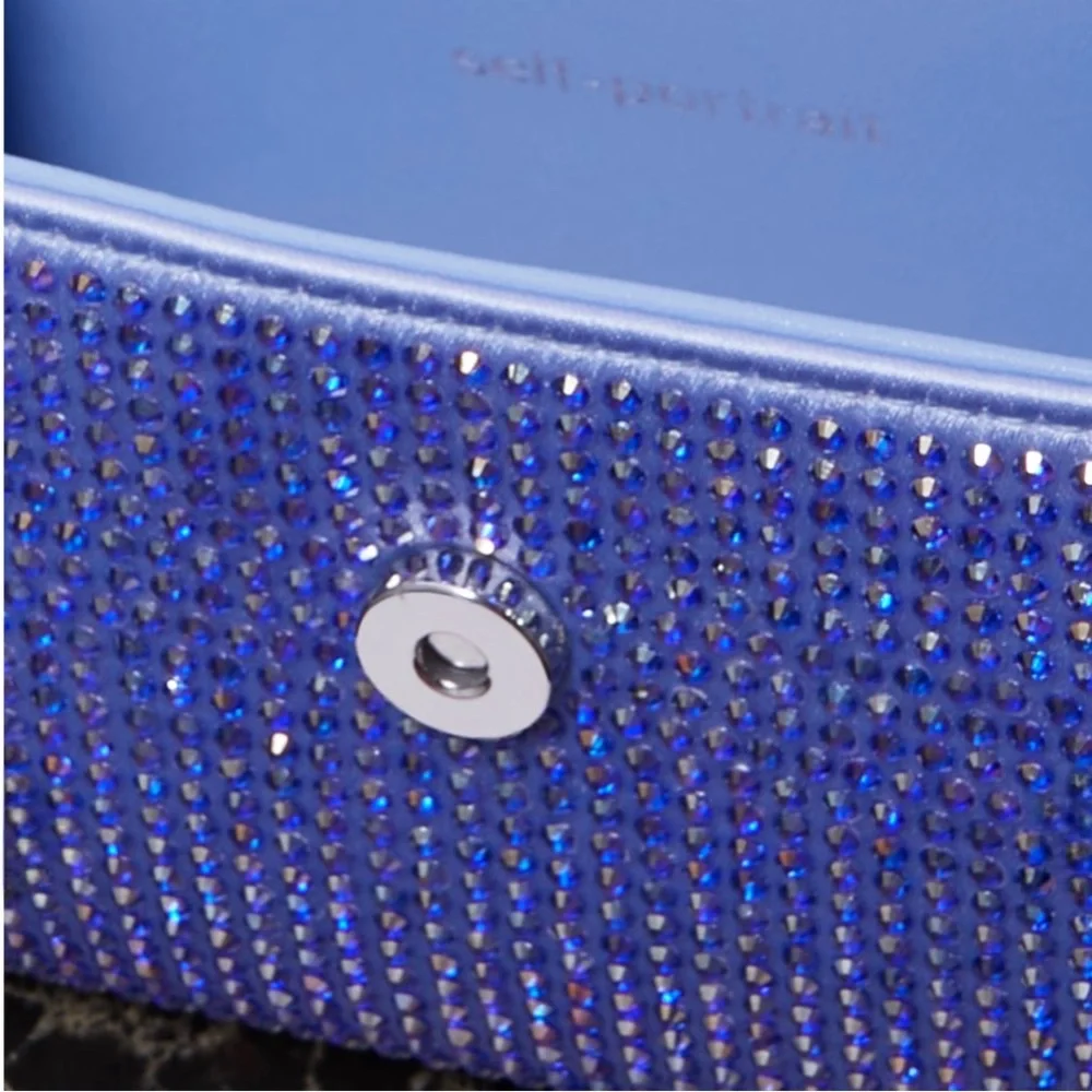 SELF PORTRAIT Mini Bow Crystal Embellished Silk Purse - Picture 10 of 10